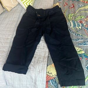 Navy blue Linen wide leg pants
